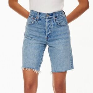 Denim Forum long denim shorts